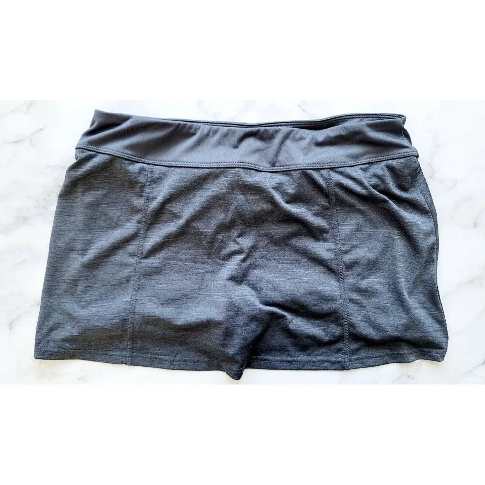 Bolle Tech Grey Tennis Sport Athletic Pull On Short Mini Skirt Skort Sz L